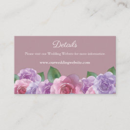 Enkel Dusty Ro Rosa Blommigt Bröllop webbplats Tilläggskort