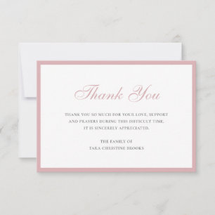 Enkel Dusty Ro Rosa Sympathy Funeral Tack Kort