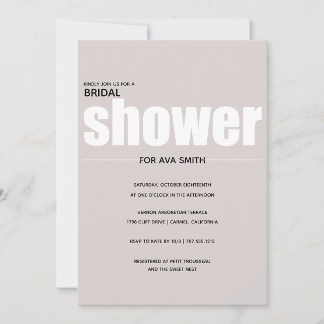 Enkel Dusty Rosa minimalistisk Möhippa Inbjudningar (Framsida)