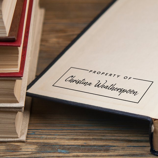 Enkel Egendom i handskrivet skript Namn Självfärgande Stämpel (Simple Property Of Handwritten Script Name Self-inking Stamp)