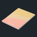 Enkel ekologisk Shapes Sherbet Pastel-Personlig Anteckningsblock<br><div class="desc">En enkel söt färg-blockerad design av organiska former i mjuka gult- och laxpasteller,  personlig med namn eller ord efter eget val.</div>