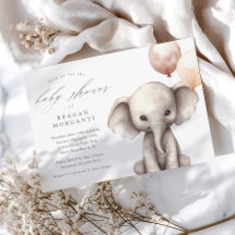 Enkel elefant med Neutralt Balloons Babykläder