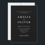 Enkel elegance Black and White Minimalist Bröllop Inbjudningar<br><div class="desc">En modern bröllopsinbjudan</div>