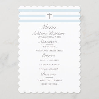 Enkel Elegance Boys Baptism Menu Meny