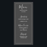 Enkel Elegance Bröllop Menu Reklamkort<br><div class="desc">Enkelt och elegant bröllop inställt i vitt och grått-toner.</div>