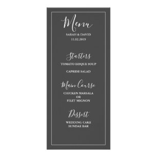 Enkel Elegance Bröllop Menu Reklamkort