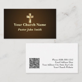 Enkel Elegance Church Pastor Guld Kor Visitkort