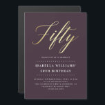 Enkel elegance | Faux Guld 5eth Birthday Magnetisk Inbjudningskort<br><div class="desc">Enkel elegance | Faux Guld 50 Birthday av Eugene Designer.</div>