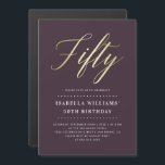 Enkel elegance | Faux Guld 5eth Birthday Magnetisk Inbjudningskort<br><div class="desc">Enkel elegance | Faux Guld 50 Birthday av Eugene Designer.</div>
