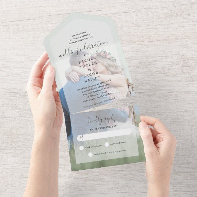 Enkel Elegance Fullt-Photo Gold Foil Bröllop (Avrivbar del)