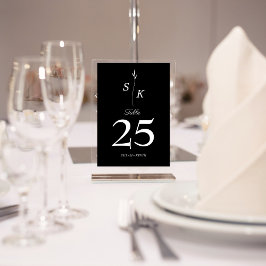 Enkel elegance Löv Monogram Chic Bröllop Bordsnummer