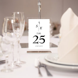 Enkel elegance Löv Monogram Chic Bröllop Bordsnummer