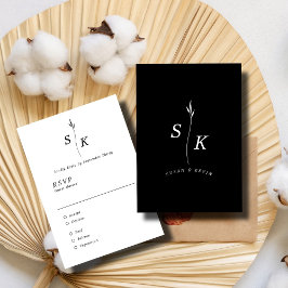 Enkel elegance Löv Monogram Chic Bröllop OSA Kort