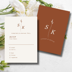 Enkel elegance Löv Monogram Chic Bröllop OSA Kort