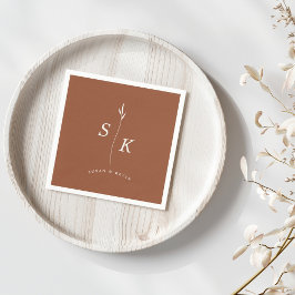 Enkel elegance Löv Monogram Chic Bröllop Pappersservett