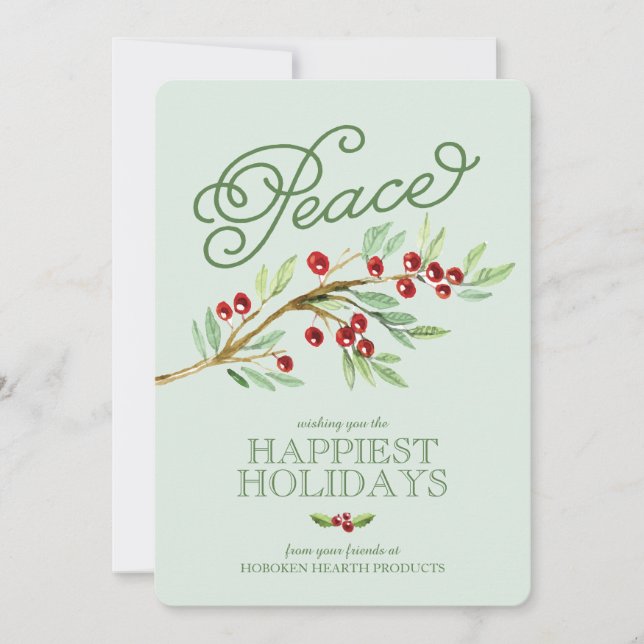 Enkel elegance Peace Business Holiday Greetings Julkort (Framsida)