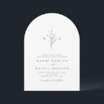 Enkel elegans, botaniskt monogram, rustik bröllop inbjudningar<br><div class="desc">Minimalistisk svartvit bröllopsinbjudan,  med ditt monogrammade initialer och handillustrerade botaniskt löv överst,  visas dina händelsedetaljer nedan i modernt skript och klassiskt teckensnitt. Enkel och lyx. Underbar för det moderna klassiska bröllop,  rent formellt bröllop,  elegant botaniskt trädgårdsbröllop. Visa alla matchande delar i samlingen.</div>