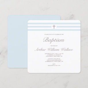 Enkel elegans-pojkars baptism inbjudan
