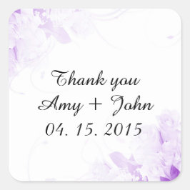 Enkel elegans ro bröllop-dekal märkre vr4 fyrkantigt klistermärke