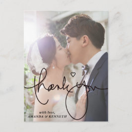 Enkel Elegant 1 Photo Bröllop Tack Vykort