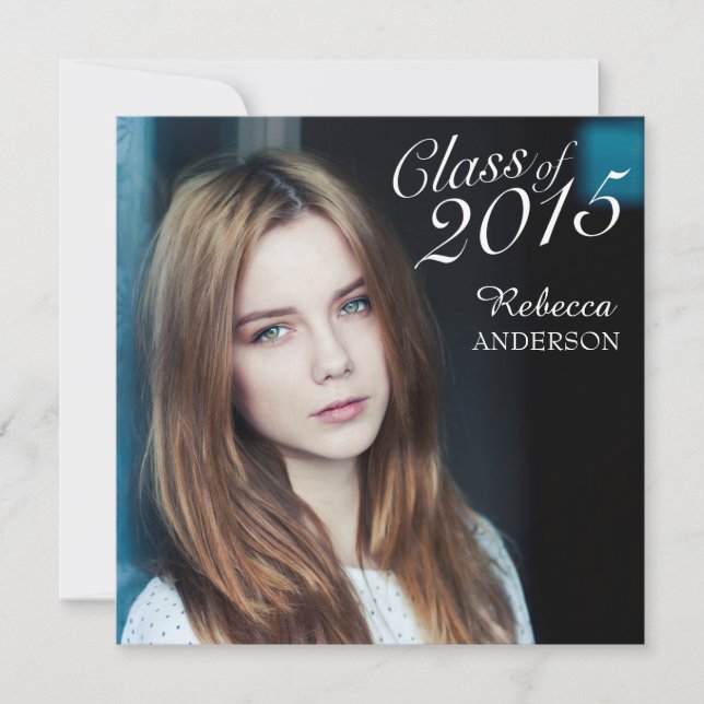 Enkel Elegant 2015 års inbjudan till Studenten (Framsida)