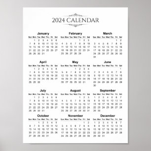 Enkel Elegant 2024-kalender   POSTER