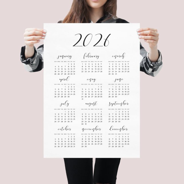 Enkel elegant 2025-kalender poster (Skapare uppladdad)
