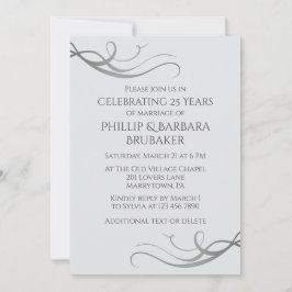 Enkel Elegant 25:e Bröllop-årsdagen Party Inbjudningar