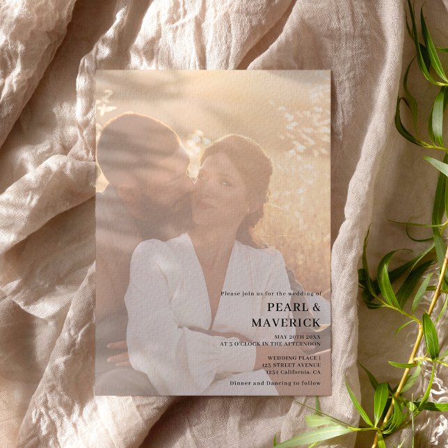 Enkel elegant 2-chic, svart, vit bröllop inbjudningar (Skapare uppladdad)