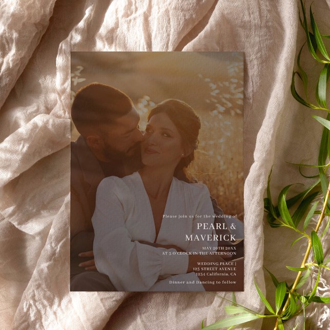 Enkel elegant 2-chic, vit svart bröllop inbjudningar (Skapare uppladdad)