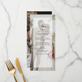 Enkel Elegant 2 Fotoöverlägg Bröllop Meny