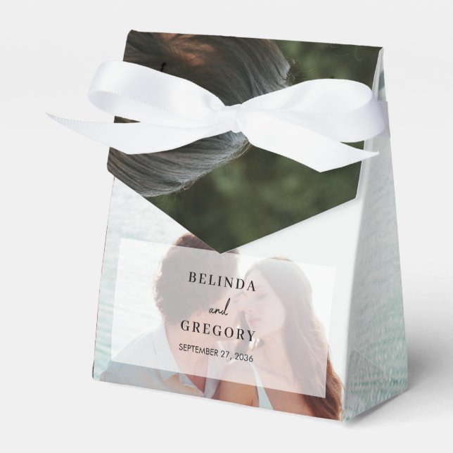 Enkel Elegant 2 Fotoöverlägg Bröllop Presentaskar (Framsidan Sidan)