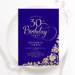 Enkel Elegant 30års födelsedag Lila Guld Ro Inbjudningar<br><div class="desc">Enkel inbjudan till elegant 30års födelsedag-partiet i lila och guld. Klassdesign med ro,  faux guld-folie och typsnitt för typsnitt. Trendig inbjudan-kortets perfekt för en snyggt kvinnlig dag firande. Anpassa med dina egna detaljer. Kan anpassas till vilken ålder som helst. Skrivna Zazzle-inbjudningar eller digital utskrivbar mall för omedelbar nedladdning.</div>