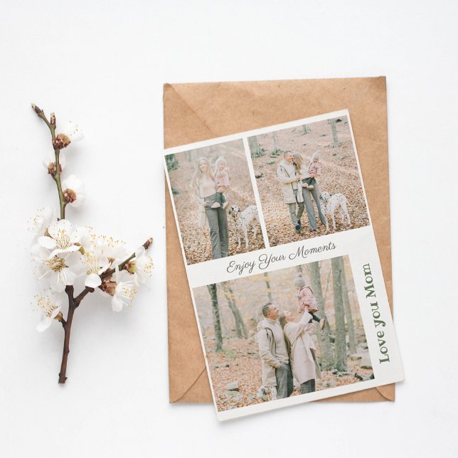 Enkel Elegant 3-fotosamlingskort för Helgdag Tack Kort (Skapare uppladdad)