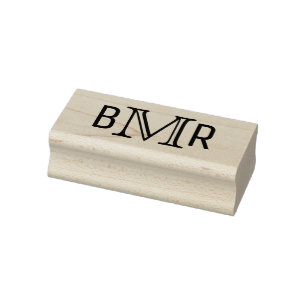 Enkel Elegant 3 Initial Bokstav Monogram MF #4B Stämpel
