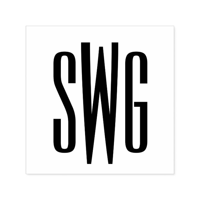 Enkel Elegant 3 Initialbokstav Monogram #8BSt3 Självfärgande Stämpel (Design)