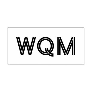 Enkel Elegant 3 Initialer Monogram #93 Självfärgande Stämpel