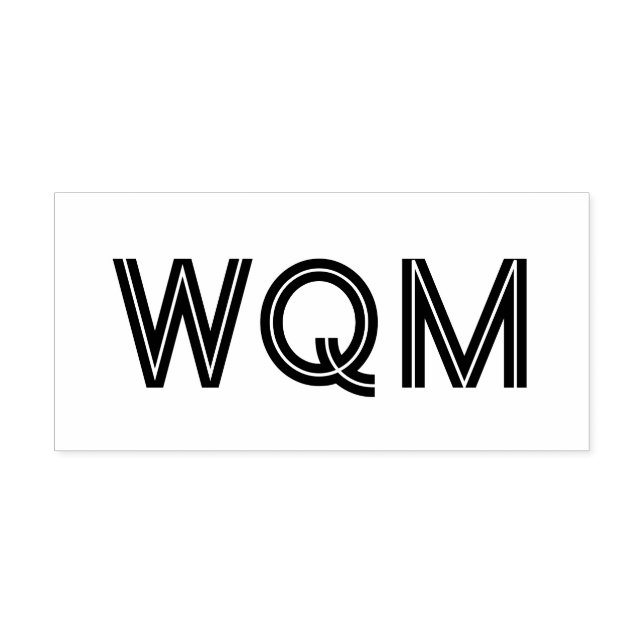 Enkel Elegant 3 Initialer Monogram #93  Självfärgande Stämpel (Design)