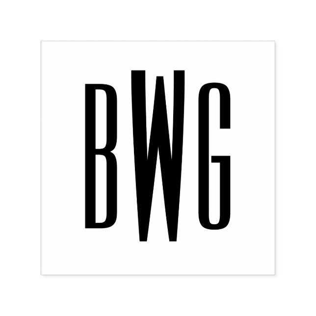 Enkel Elegant 3 Inledande Brev Monogram #8BSt Självfärgande Stämpel (Design)