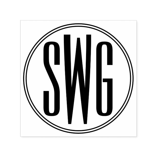 Enkel Elegant 3 Inledande Brev Monogram #8BStF Självfärgande Stämpel (Design)