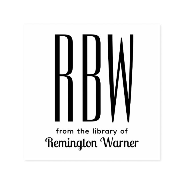 Enkel Elegant 3 Inledande Brev Monogram #8D Bok Självfärgande Stämpel (Design)