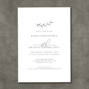 Enkel Elegant 50:e födelsedagsöverraskningen Party Inbjudningar