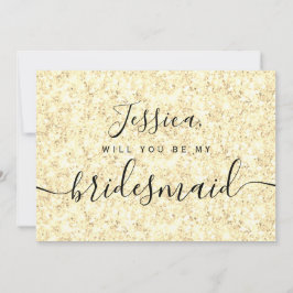 Enkel Elegant Aesthetic Glitter my bridesmaid Inbjudningar