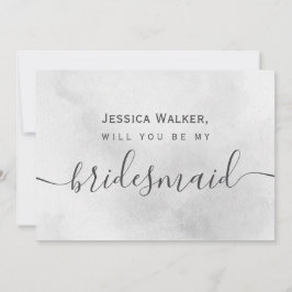 Enkel Elegant Aesthetic Watercolor my bridesmaid Inbjudningar