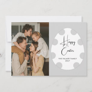 Enkel Elegant Ägg Glad Påsk Familjefoto Julkort