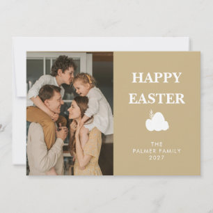 Enkel Elegant Ägg Glad Påsk Familjefoto Julkort