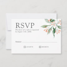 Enkel Elegant Akvarell Blommig Bröllops-RSVP