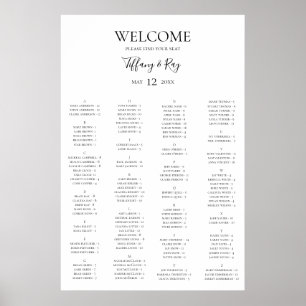 Enkel Elegant, alfabetiskt sittningsschema Poster