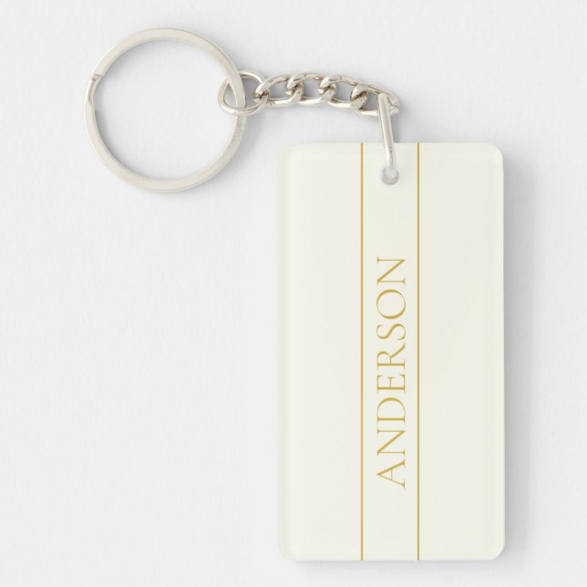Enkel Elegant Anpassningsbar Text | Guld Offvit (Framsidan)