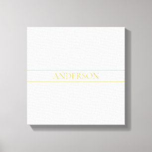 Enkel Elegant Anpassningsbar Text Guld Offvit Canvastryck